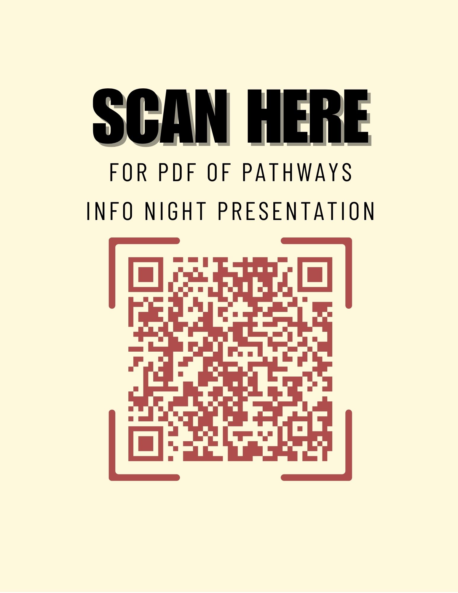 QR CODE for Newest and most up-to-date Info Night Presentation